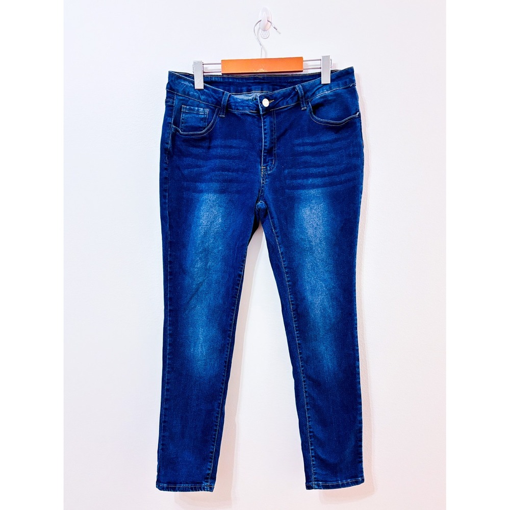 Dark Wash Skinny Jeans | Stretch Everyday Casual | X-Large